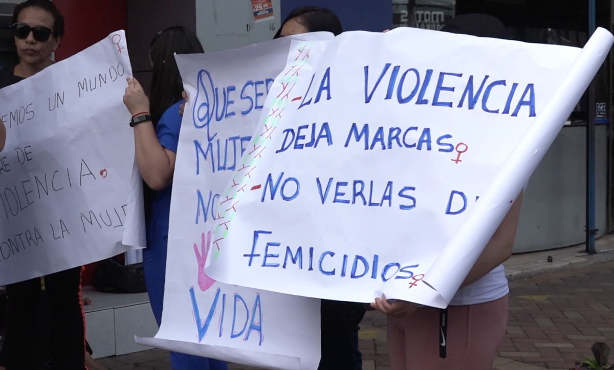 LA RED DE MUJERES VIOLENTADAS DE SANTO DOMINGO DE LOS TSÁCHILAS, EFECTUÓ UN PLANTÓN