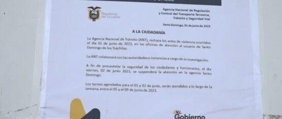 LA AGENCIA NACIONAL DE TRÁNSITO EN SANTO DOMINGO PERMANECE CERRADA