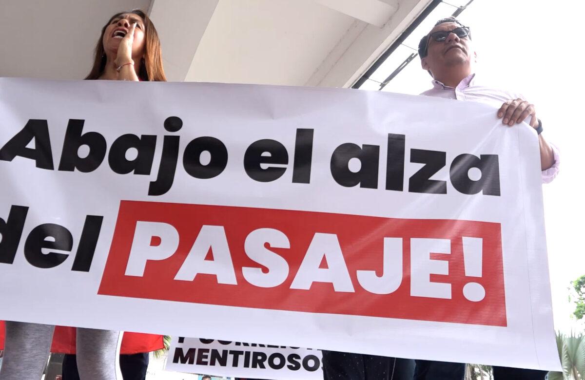 ORGANIZACIONES SOCIALES DE SANTO DOMINGO RECHAZAN LA NUEVA TARIFA DE PASAJE