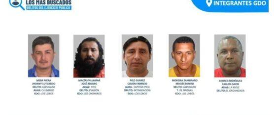 OFRECEN RECOMPENSA POR INFORMACIÓN DE 5 CABECILLAS DE BANDAS CRIMINALES DEL ECUADOR