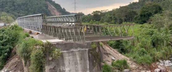 SE LANZÓ LA NARIZ DEL PUENTE DELTA EN EL KILÓMETRO 82 DE LA VÍA ALÓAG – SANTO DOMINGO