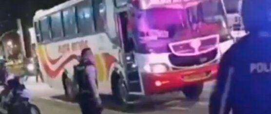 HOMBRE ARMADO CON CUCHILLO RETUVO A BUS CON PASAJEROS