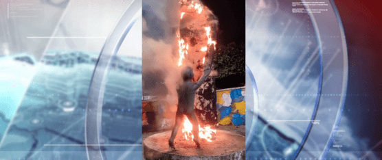 LA ESTATUA UBICADA EN EL PARQUE DE LA MADRE FUE INCINERADA