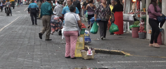 VENTA INFORMAL EN CALLE AMBATO GENERA MOLESTIAS Y CONGESTIÓN